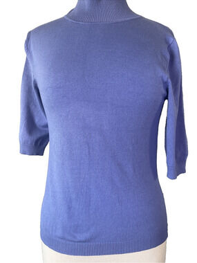 Sandra King Women's Silk Blend Lavender Short Sleeve Sweater PS